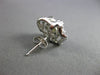 ESTATE 1.30CT WHITE & FANCY YELLOW DIAMOND 14KT WHITE GOLD FLOWER STUD EARRINGS