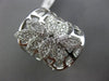 ESTATE LARGE .63CT DIAMOND 18KT WHITE GOLD 3D FLOWER MARQUISE SHAPE WEB RING