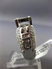 LARGE 1.55CT ROUND & BAGUETTE & PRINCESS DIAMOND 14KT WHITE GOLD SQUARE FUN RING