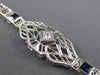 ANTIQUE 1.22CT DIAMOND & AAA SAPPHIRE 14K WHITE GOLD 3D FILIGREE BRACELET #21631