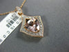 1.13CT DIAMOND & AAA MORGANITE 14KT WHITE & ROSE GOLD TRILLION FILIGREE PENDANT