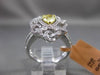 ANTIQUE 1.48CT WHITE & FANCY YELLOW DIAMOND 18K GOLD PEAR FLORAL ENGAGEMENT RING