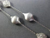 ESTATE 1.0CT DIAMOND 14KT WHITE GOLD 3D MATTE & SHINNY BY THE YARD LOVE NECKLACE