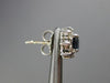 ESTATE 1.44CT DIAMOND SAPPHIRE 14K WHITE GOLD 3D CLASSIC OVAL HALO STUD EARRINGS