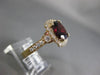 LARGE 4.20CT DIAMOND & AAA RHODOLITE 14KT ROSE GOLD SQUARE HALO ENGAGEMENT RING