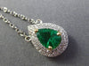 ESTATE .95CT DIAMOND & EMERALD 18KT 2 TONE GOLD HALO LARIAT BY THE YARD NECKLACE