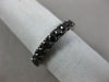 ESTATE 1.44CT BLACK DIAMOND 14K WHITE GOLD 3/4 ETERNITY WEDDING ANNIVERSARY RING