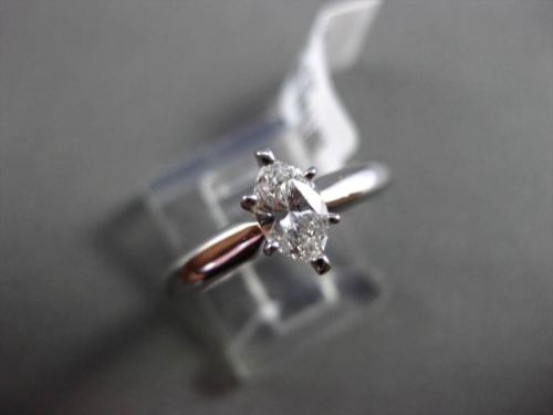 ESTATE .42CT DIAMOND 14KT WHITE GOLD CLASSIC SOLITAIRE MARQUISE ENGAGEMENT RING