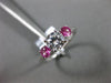 ESTATE 1.22CT DIAMOND & AAA PINK SAPPHIRE 14K WHITE GOLD 3 STONE ENGAGEMENT RING
