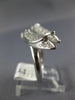 ESTATE LARGE .68CT DIAMOND 18KT WHITE GOLD 3D CLASSIC DOUBLE CANOE FUN LOVE RING