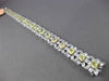 ESTATE LARGE & WIDE 19.0CT MULTI COLOR DIAMOND 18K TWO TONE GOLD TENNIS BRACELET