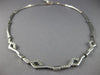ANTIQUE 1CT DIAMOND 14K WHITE GOLD 3D CLASSIC LINK ITALIAN NECKLACE #15797