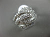 ESTATE WIDE 1.50CT ROUND & BAGUETTE DIAMOND 14KT WHITE GOLD MULTI WAVE LEAF RING