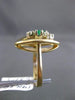 ESTATE .22CT DIAMOND & AAA EMERALD 14KT WHITE & YELLOW GOLD 3D OVAL FUN RING