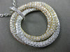 LARGE 3.07CT DIAMOND 18KT TRI COLOR GOLD MULTI CIRCLE INTERTWINING PAVE PENDANT