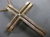 ESTATE LARGE .37CT DIAMOND 18KT ROSE GOLD PAVE SOLITAIRE FLOATING CROSS PENDANT