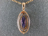 ESTATE 1.15CT DIAMOND & AAA AMETHYST 14KT ROSE GOLD 3D OVAL FILIGREE PENDANT
