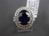 ESTATE 4.78CT DIAMOND GIA SAPPHIRE 18KT WHITE GOLD OVAL INFINITY ENGAGEMENT RING