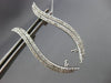 ESTATE LARGE .90CT DIAMOND 14KT WHITE GOLD CLASSIC LEAF DOUBLE WAVE FUN EARRINGS