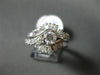 ESTATE WIDE 1.35CT ROUND & BAGUETTE DIAMOND 14K WHITE GOLD SWIRL ENGAGEMENT RING