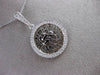 ESTATE .40CT DIAMOND 14KT WHITE GOLD 3D ROUND SHEMA ISRAEL PENDANT & CHAIN 24102