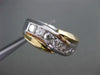 ESTATE 1.20CT DIAMOND 14KT TWO TONE GOLD DIAGONAL WAVE ANNIVERSARY RING #19620