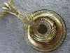 ESTATE LARGE .56CT DIAMOND 18KT YELLOW GOLD V SHAPE CIRCLE OF LIFE LOVE PENDANT