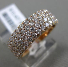 ESTATE 1.37CT DIAMOND 18K ROSE GOLD 3D MULTI ROW PAVE SEMI ETERNITY WEDDING RING