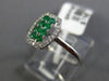 ESTATE .35CT DIAMOND & AAA EMERALD 14KT WHITE GOLD 3D MULTI ROW BARREL FUN RING