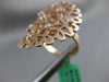 ESTATE LARGE .20CT DIAMOND 18KT ROSE GOLD 3D OPEN FLOWER FILIGREE ETOILE RING