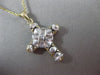 ESTATE .25CT BAGUETTE DIAMOND 14KT WHITE & YELLOW GOLD 3D CROSS PENDANT #11457