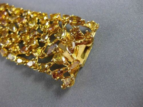 ESTATE MASSIVE GIA 33.48CT FANCY DIAMOND 18KT YELLOW GOLD 3D TENNIS BRACELET