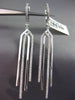 ESTATE .55CT DIAMOND 14KT WHITE GOLD ELONGATED MULTI ROW HUGGIE HANGING EARRINGS