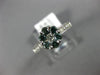 ESTATE .72CT WHITE AND BLUE DIAMOND 14KT WHITE GOLD 3D FLOWER CLUSTER LOVE RING