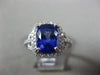 ESTATE LARGE 4.03CT DIAMOND & AAA TANZANITE 14KT WHITE GOLD HALO ENGAGEMENT RING