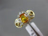 ESTATE 1.58CT DIAMOND & AAA YELLOW SAPPHIRE 14K YELLOW GOLD HALO ENGAGEMENT RING