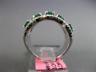 ESTATE WIDE 1.68CT DIAMOND & AAA EMERALD 18KT WHITE GOLD MULTI ROW WAVE FUN RING
