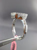 ESTATE 1.09CT ROUND BAGUETTE DIAMOND 18KT WHITE GOLD RECTANGULAR ENGAGEMENT RING