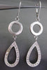 ESTATE LARGE .46CT DIAMOND 14K WHITE GOLD MATTE & SHINY PEAR SHAPE DROP EARRINGS