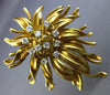 ESTATE LARGE .40CT DIAMOND 18K WHITE & YELLOW GOLD 3D FLOWER SUNBURST PIN BROOCH