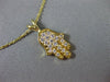 ESTATE .22CT DIAMOND 14KT YELLOW GOLD CHAMSA HAND OF GOD FLOATING PENDANT #24835