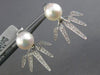 ESTATE .33CT DIAMOND & AAA SOUTH SEA PEARL 14KT WHITE GOLD SPIKE JACKET EARRINGS
