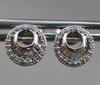 ESTATE .21CT BAGUTTE & ROUND DIAMOND 14K WHITE GOLD OPEN SEA SHELL POST EARRINGS