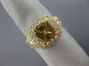 LARGE 1.52CT DIAMOND 14KT YELLOW GOLD 3D SQUARE HALO SEMI MOUNT ENGAGEMENT RING