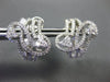 ESTATE LARGE 1.88CT DIAMOND 18KT WHITE GOLD 3D FLOWER LOVE KNOT CLIP ON EARRINGS