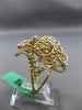 ESTATE EXTRA LARGE .23CT DIAMOND 18KT TWO TONE GOLD 3D HANDCRAFTED FLOWER RING