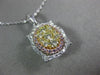 ESTATE .85CT WHITE & FANCY YELLOW DIAMOND 14KT TRI COLOR GOLD 3D FLOWER PENDANT