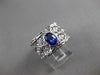 ANTIQUE WIDE 1.01CT DIAMOND & AAA SAPPHIRE 18K WHITE GOLD ETERNITY FILIGREE RING