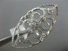 ESTATE EXTRA LARGE 1.33CT DIAMOND 14K WHITE GOLD OPEN FILIGREE FLEUR DE LIS RING