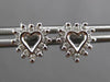 ESTATE .25CT DIAMOND 14KT WHITE GOLD CLASSIC 3D OPEN HEART STUD EARRINGS #24332